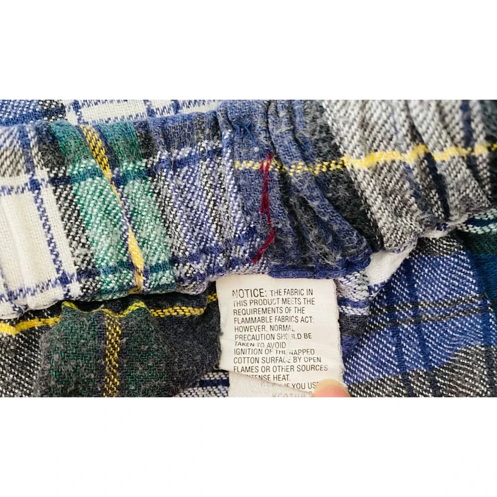 L.L. Bean Maine VTG Scotch Plaid 100% Cotton Mens Pajamas USA Sz Small Medium - Picture 7 of 8